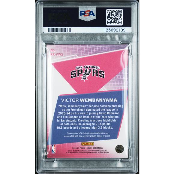 2024 Panini NBA Hoops Rookie Remembrance Relics #RRVWS Victor Wembanyama PSA 6 - Picture 2 of 2